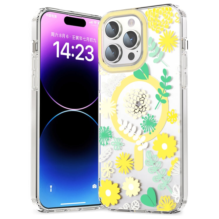 For iPhone 13 Pro MagSafe Magnetic TPU Phone Case(Yellow Chrysanthemum) - iPhone 13 Pro Cases by buy2fix | Online Shopping UK | buy2fix