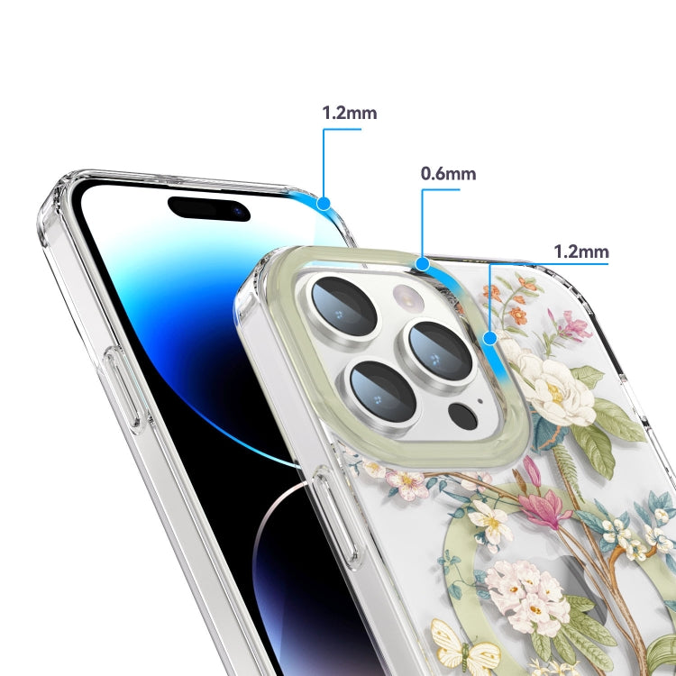For iPhone 13 Pro MagSafe Magnetic TPU Phone Case(Blue Hydrangea Ball) - iPhone 13 Pro Cases by buy2fix | Online Shopping UK | buy2fix