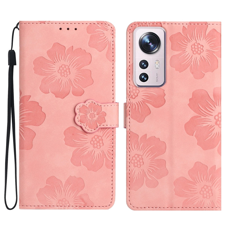 For Xiaomi 12 Lite Flower Embossing Pattern Leather Phone Case(Pink) - Xiaomi Cases by buy2fix | Online Shopping UK | buy2fix