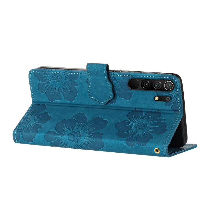 For Xiaomi Redmi 9 Flower Embossing Pattern Leather Phone Case(Blue) - Xiaomi Cases by buy2fix | Online Shopping UK | buy2fix