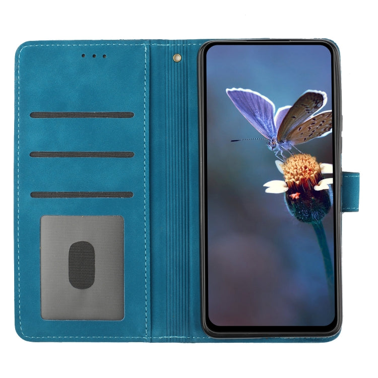 For Xiaomi Redmi Note 11 Pro 5G Global Flower Embossing Pattern Leather Phone Case(Blue) - Redmi Note 11 Pro Case by buy2fix | Online Shopping UK | buy2fix