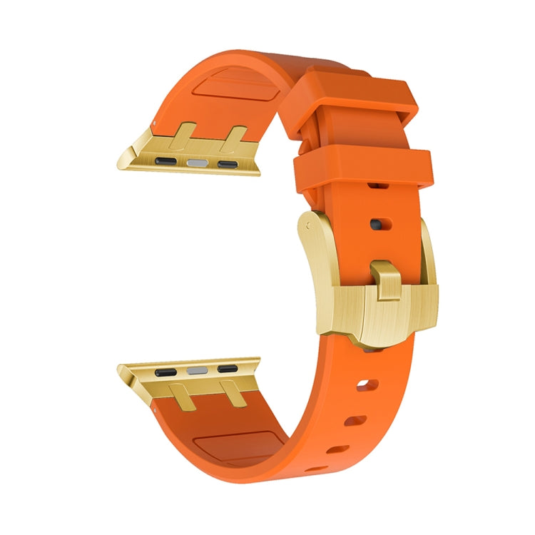 AP Silicone Watch Band For Apple Watch SE 2022 44mm(Gold Orange) - Watch Bands by buy2fix | Online Shopping UK | buy2fix