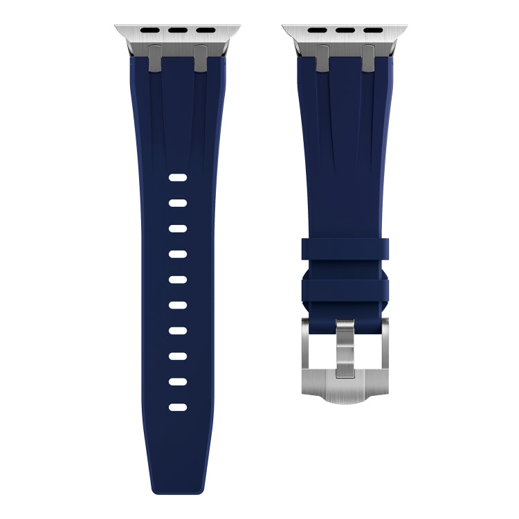 AP Silicone Watch Band For Apple Watch 4 40mm(Silver Blue) - Watch Bands by buy2fix | Online Shopping UK | buy2fix