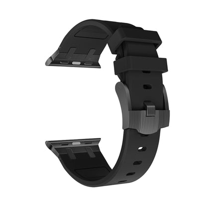 AP Silicone Watch Band For Apple Watch 9 45mm(Black Black) - Watch Bands by buy2fix | Online Shopping UK | buy2fix