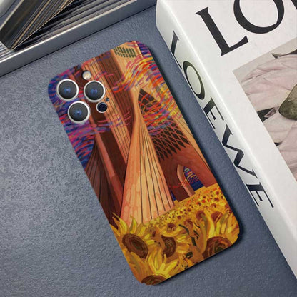 For iPhone 13 Pro Precise Hole Oil Painting Pattern PC Phone Case(Architectural Painting) - iPhone 13 Pro Cases by buy2fix | Online Shopping UK | buy2fix