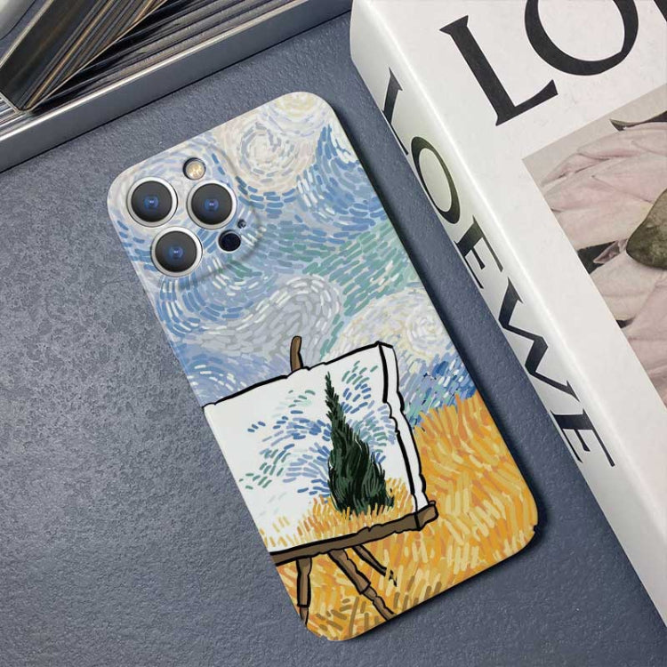 For iPhone 11 Pro Max Precise Hole Oil Painting Pattern PC Phone Case(Landscape Painting) - iPhone 11 Pro Max Cases by buy2fix | Online Shopping UK | buy2fix