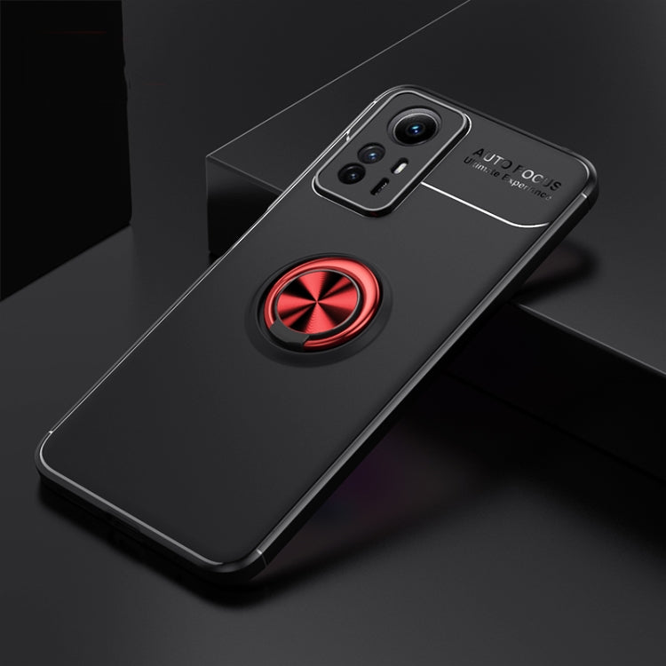 For Xiaomi Redmi Note 12S Metal Ring Holder TPU Phone Case(Black+Red) - Xiaomi Cases by buy2fix | Online Shopping UK | buy2fix