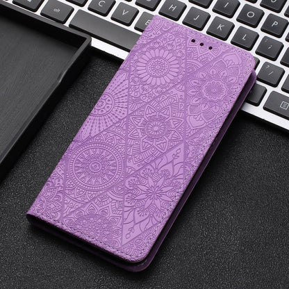 For Samsung Galaxy S22 5G Ethnic Embossed Adsorption Leather Phone Case(Purple) - Galaxy S22 5G Cases by buy2fix | Online Shopping UK | buy2fix