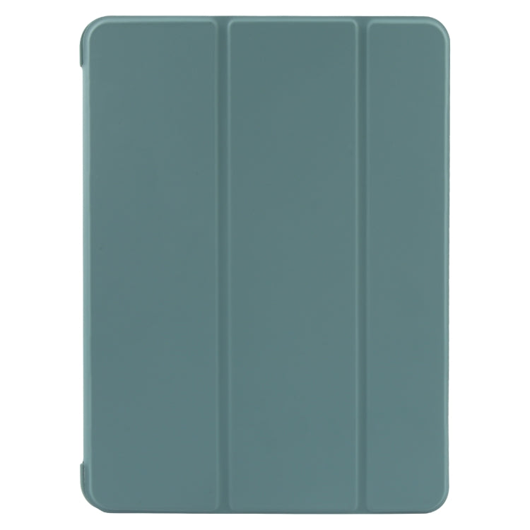 For iPad 10.9 2022 / Air 5 / Air 4 GEBEI 3-folding Holder Shockproof Flip Leather Tablet Case(Dark Green) - iPad 10th Gen 10.9 Cases by GEBEI | Online Shopping UK | buy2fix