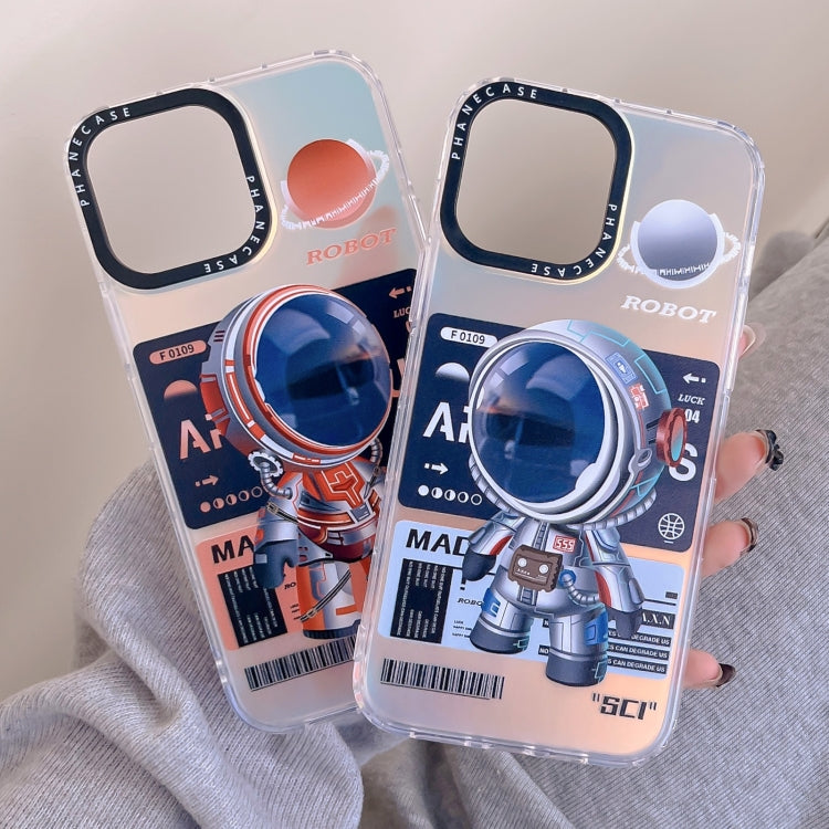 For iPhone 14 Plus Mechanical Astronaut Pattern TPU Phone Case(Blue) - iPhone 14 Plus Cases by buy2fix | Online Shopping UK | buy2fix