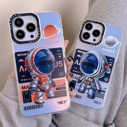 For iPhone 12 Pro Max Mechanical Astronaut Pattern TPU Phone Case(Blue) - iPhone 12 Pro Max Cases by buy2fix | Online Shopping UK | buy2fix