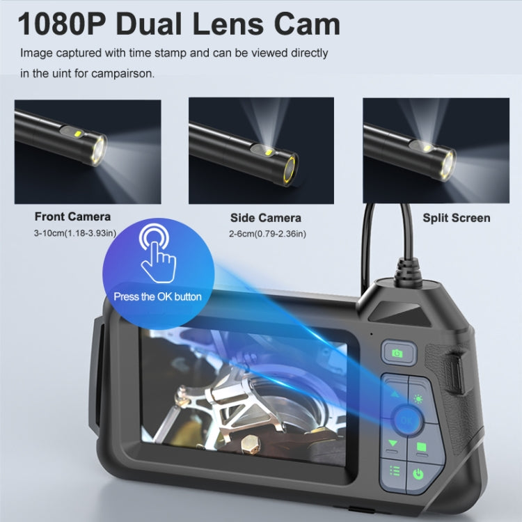 M60 4.3 inch Dual Camera with Screen Endoscope, Length:1m(8mm) -  by buy2fix | Online Shopping UK | buy2fix