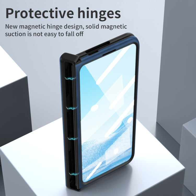 For Google Pixel Fold Napa Texture All-inclusive Phone Case(Blue) - Google Cases by buy2fix | Online Shopping UK | buy2fix