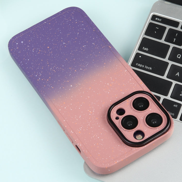 For iPhone 13 Pro Max Gradient Starry Silicone Phone Case with Lens Film(Pink Purple) - iPhone 13 Pro Max Cases by buy2fix | Online Shopping UK | buy2fix