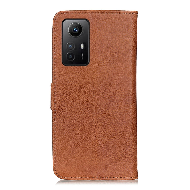 For Xiaomi Redmi Note 12S 4G KHAZNEH Cowhide Texture Flip Leather Phone Case(Brown) - Xiaomi Cases by buy2fix | Online Shopping UK | buy2fix