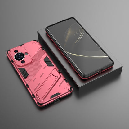 For Huawei nova 11 Pro 4G Punk Armor 2 in 1 PC + TPU Phone Case with Holder(Light Red) - Huawei Cases by buy2fix | Online Shopping UK | buy2fix