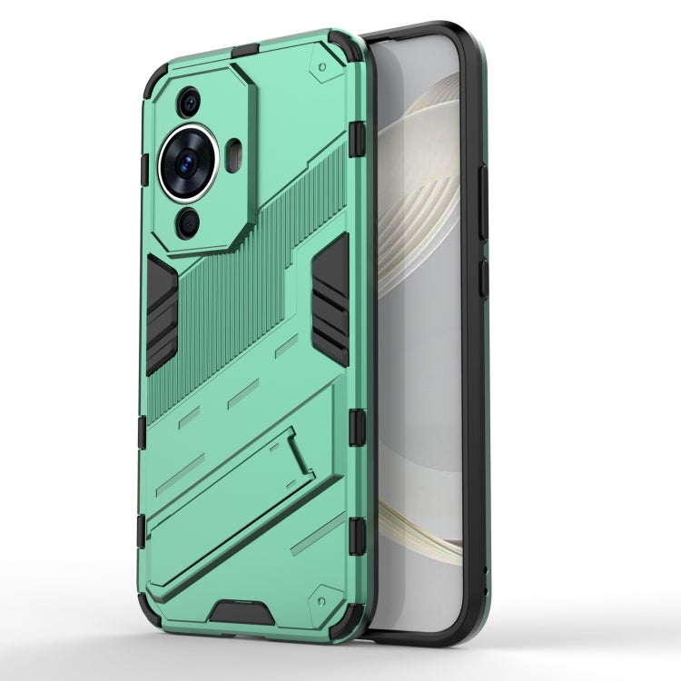 For Huawei nova 11 4G Punk Armor 2 in 1 PC + TPU Phone Case with Holder(Green) - Huawei Cases by buy2fix | Online Shopping UK | buy2fix