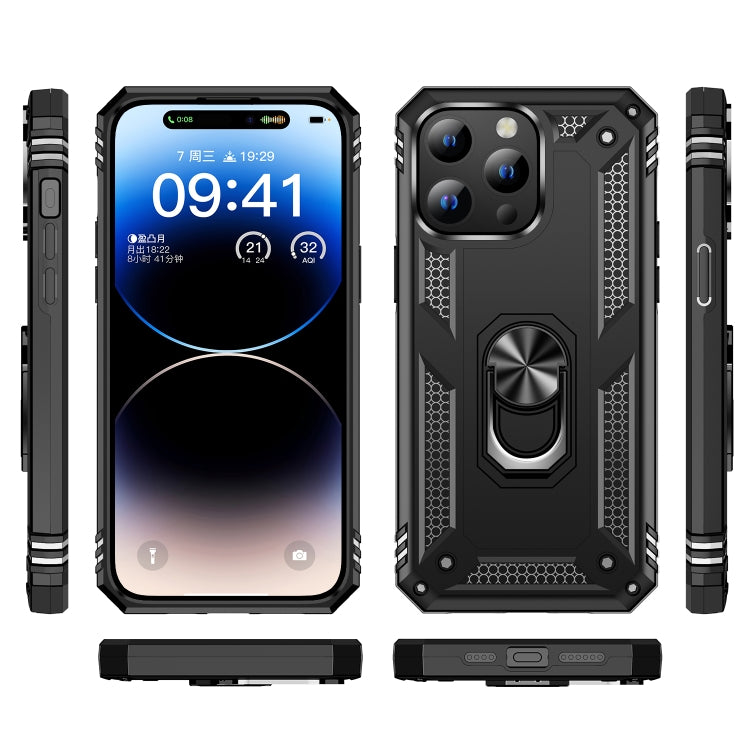 For iPhone 15 Shockproof TPU + PC Phone Case with Holder(Black) - iPhone 15 Cases by buy2fix | Online Shopping UK | buy2fix