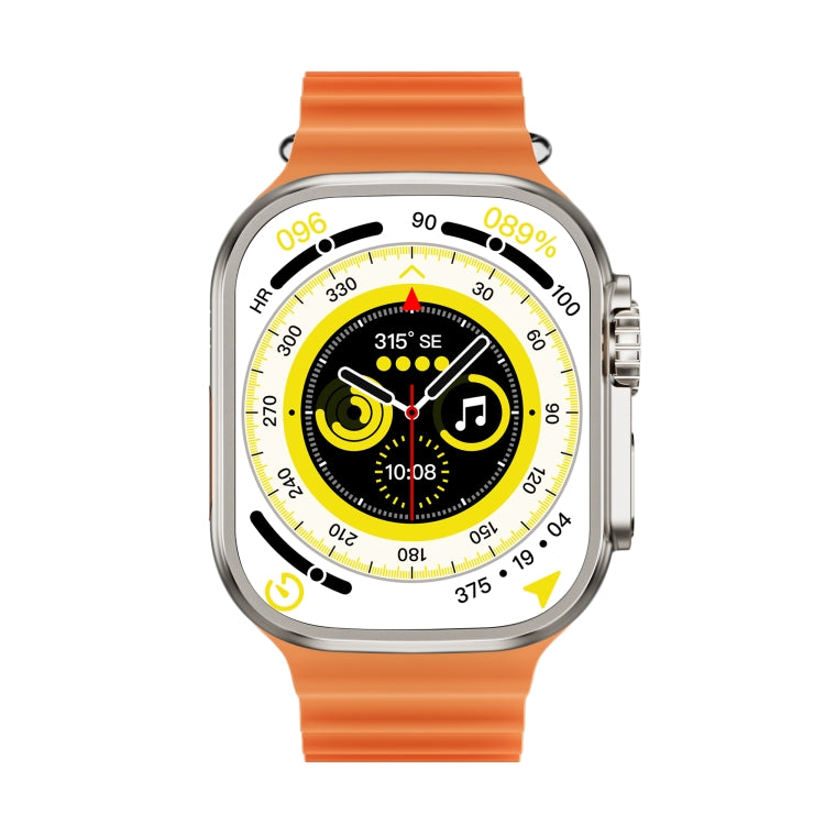 WS-E9 Ultra 2.2 inch IP67 Waterproof Metal Buckle Ocean Silicone Band Smart Watch, Support Heart Rate / NFC(Orange) - Smart Watches by buy2fix | Online Shopping UK | buy2fix