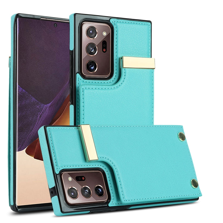 For Samsung Galaxy Note20 Ultra Metal Buckle Card Slots Phone Case(Green) - Galaxy Note20 Ultra Cases by buy2fix | Online Shopping UK | buy2fix