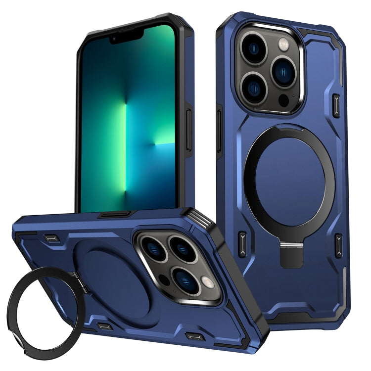 For iPhone 13 Pro Max Patronus MagSafe Magnetic Holder Phone Case(Navy Blue) - iPhone 13 Pro Max Cases by buy2fix | Online Shopping UK | buy2fix