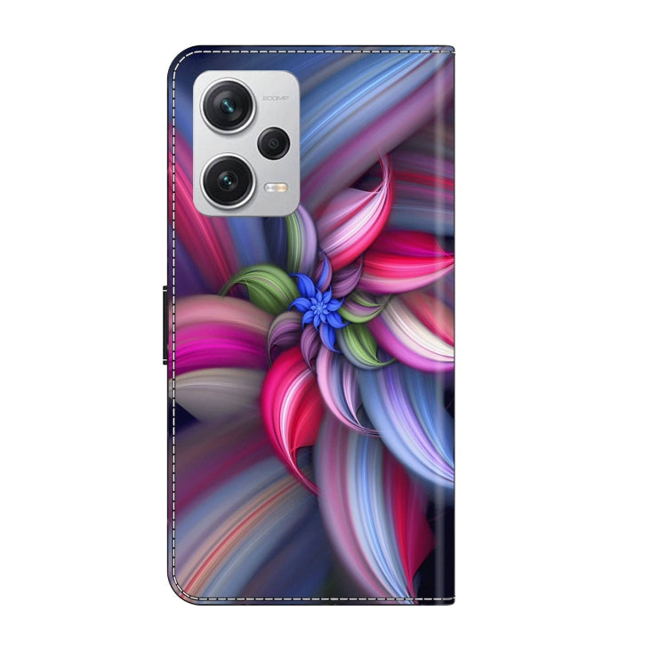 For Xiaomi Redmi Note 12 Pro+ Crystal 3D Shockproof Protective Leather Phone Case(Colorful Flower) - Xiaomi Cases by buy2fix | Online Shopping UK | buy2fix