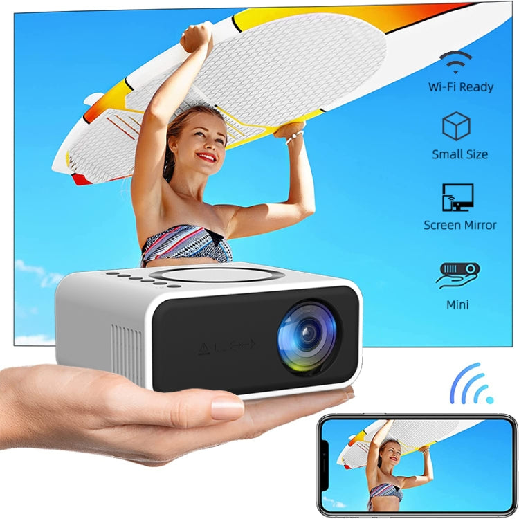 T300S 320x240 24ANSI Lumens Mini LCD Projector Supports Wired & Wireless Same Screen, Specification:UK Plug(White) - Mini Projector by buy2fix | Online Shopping UK | buy2fix