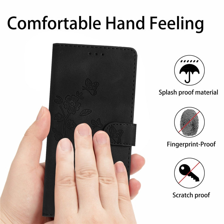 For Xiaomi 12 Pro Flower Butterfly Embossing Pattern Leather Phone Case(Black) - 12 Pro Cases by buy2fix | Online Shopping UK | buy2fix