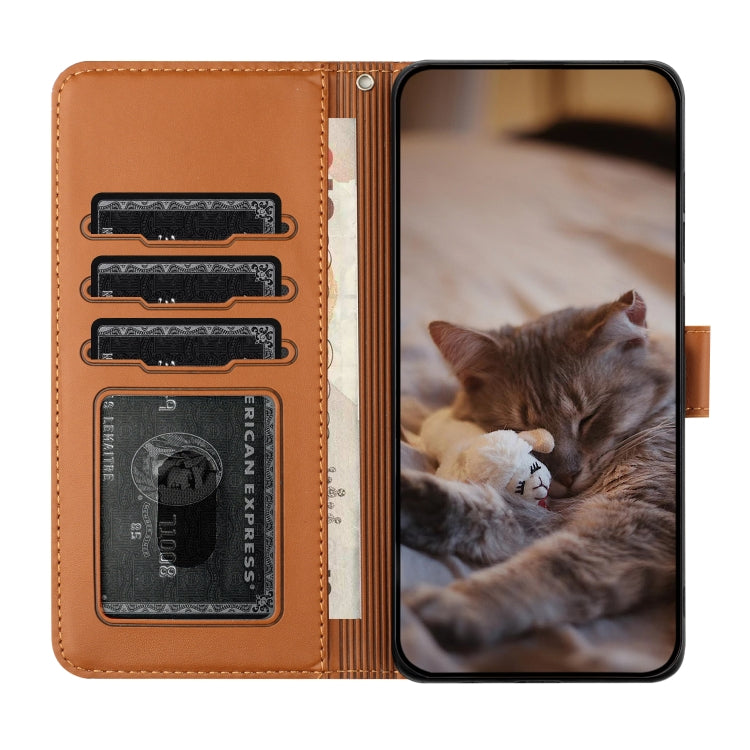 For Xiaomi Redmi Note 11 Global Cat Embossing Pattern Leather Phone Case with Lanyard(Brown) - Redmi Note 11 Case by buy2fix | Online Shopping UK | buy2fix
