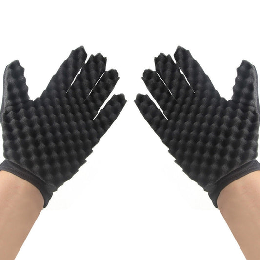 4 PCS Sponge Wipe Black Hair Styling Gloves(Double-Sided) - Hair Trimmer by buy2fix | Online Shopping UK | buy2fix