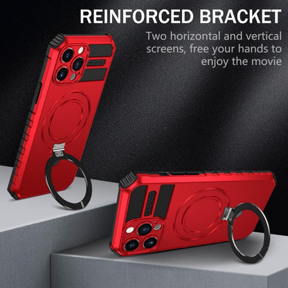 For iPhone 13 Pro Max MagSafe Magnetic Holder Phone Case(Red) - iPhone 13 Pro Max Cases by buy2fix | Online Shopping UK | buy2fix