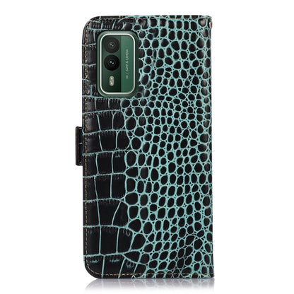 For Nokia XR21 Crocodile Top Layer Cowhide Leather Phone Case(Green) - Nokia Cases by buy2fix | Online Shopping UK | buy2fix