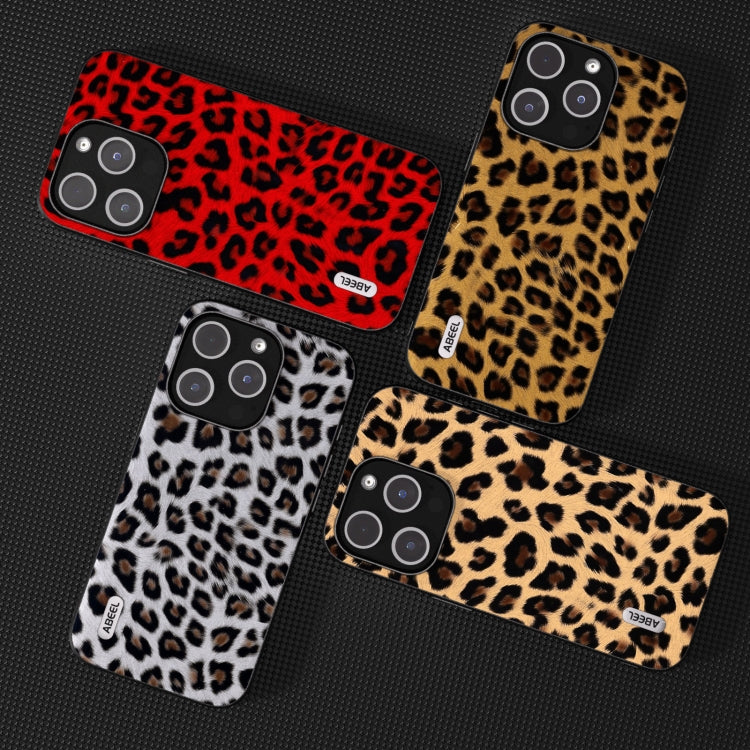 For iPhone 14 Pro ABEEL Black Edge Leopard Phone Case(Golden Leopard) - iPhone 14 Pro Cases by buy2fix | Online Shopping UK | buy2fix