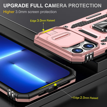 For iPhone 15 Pro Max Armor PC + TPU Camera Shield Phone Case(Rose Gold) - iPhone 15 Pro Max Cases by buy2fix | Online Shopping UK | buy2fix