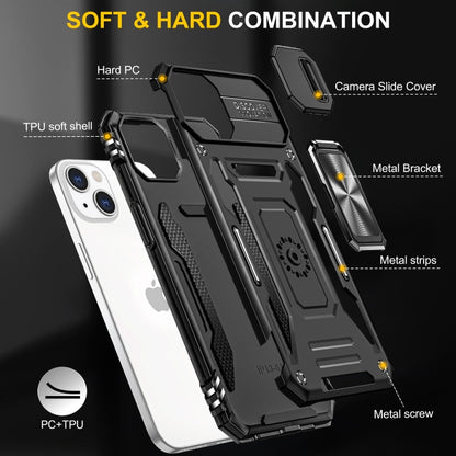 For iPhone 15 Plus Armor PC + TPU Camera Shield Phone Case(Black) - iPhone 15 Plus Cases by buy2fix | Online Shopping UK | buy2fix