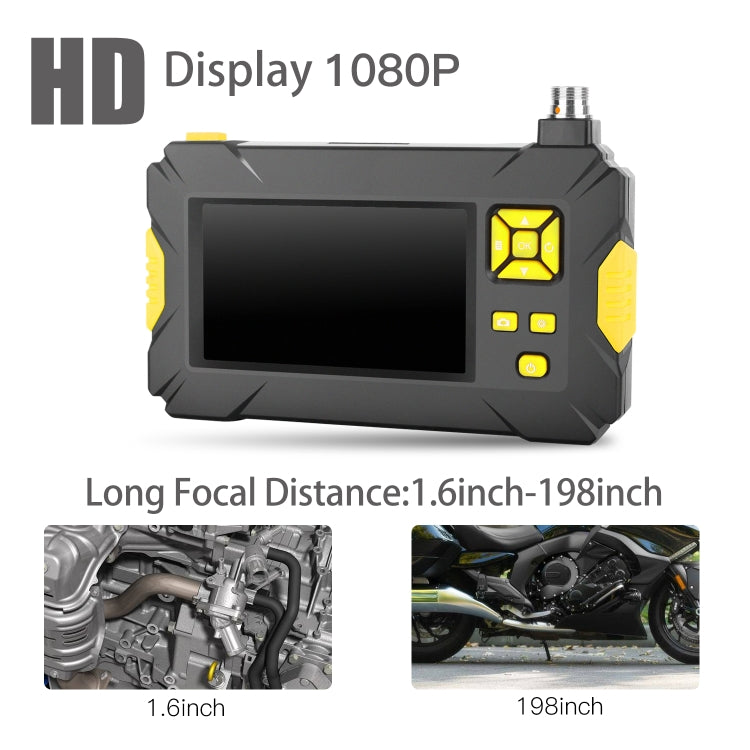 P30 3.9mm 1080P IP68 Waterproof 4.3 inch Screen Dual Camera Digital Endoscope, Length:10m Hard Cable(Black) -  by buy2fix | Online Shopping UK | buy2fix