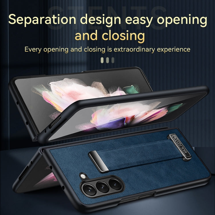 For Samsung Galaxy Z Fold5 SULADA PC + Leather Texture Skin Feel Shockproof Phone Case(Brown) - Galaxy Z Fold5 Cases by SULADA | Online Shopping UK | buy2fix