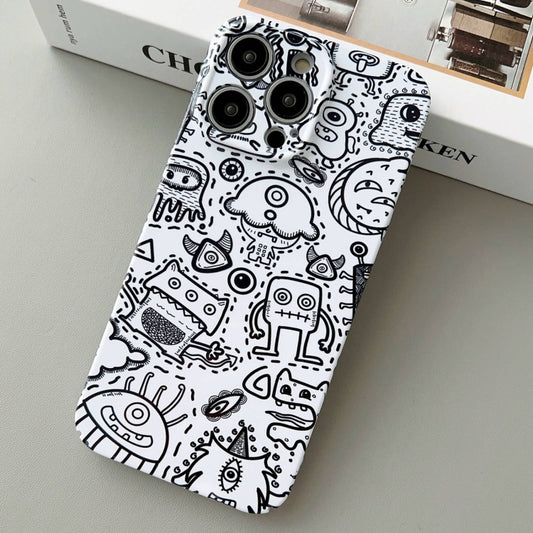 For iPhone 14 Pro Painted Pattern Precise Hole PC Phone Case(Block Monster) - iPhone 14 Pro Cases by buy2fix | Online Shopping UK | buy2fix