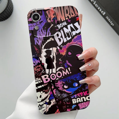 For iPhone XR Painted Pattern Precise Hole PC Phone Case(Comics Umbrella Boy) - More iPhone Cases by buy2fix | Online Shopping UK | buy2fix