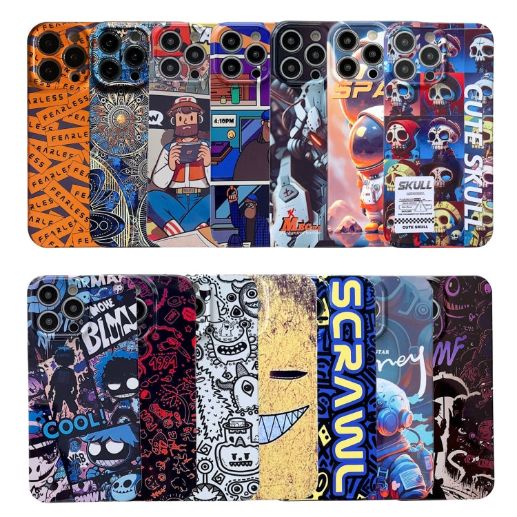 For iPhone X / XS Painted Pattern Precise Hole PC Phone Case(Working Comics) - More iPhone Cases by buy2fix | Online Shopping UK | buy2fix