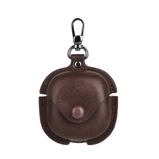 For Samsung Galaxy Buds Live / Pro Leather TWS Earphone Protective Case with Hook(Brown) - Samsung Earphone Case by buy2fix | Online Shopping UK | buy2fix