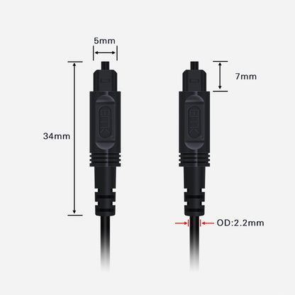 2m EMK OD2.2mm Digital Audio Optical Fiber Cable Plastic Speaker Balance Cable(Black) - Audio Optical Cables by EMK | Online Shopping UK | buy2fix