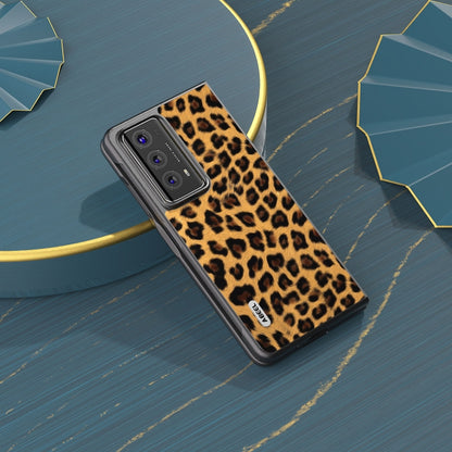 For Honor Magic V2 ABEEL Black Edge Leopard Phone Case(Golden) - Honor Cases by buy2fix | Online Shopping UK | buy2fix