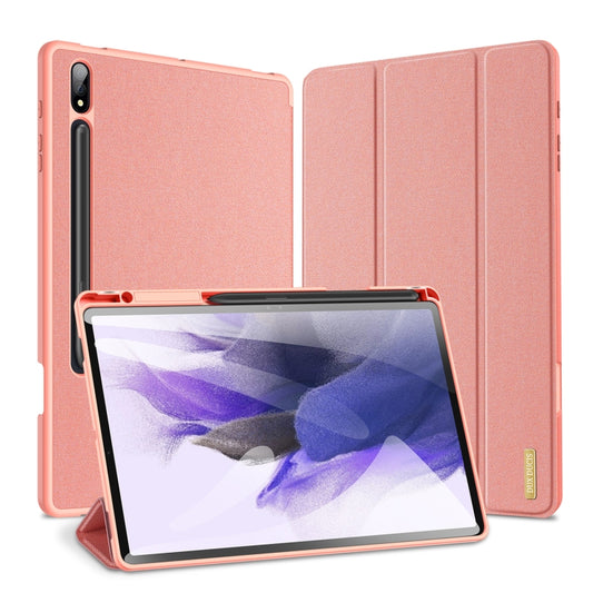 For Samsung Galaxy Tab S9+ DUX DUCIS Domo Series Cloth Texture Magnetic Leather Tablet Case(Pink) - Other Galaxy Tab PC by DUX DUCIS | Online Shopping UK | buy2fix