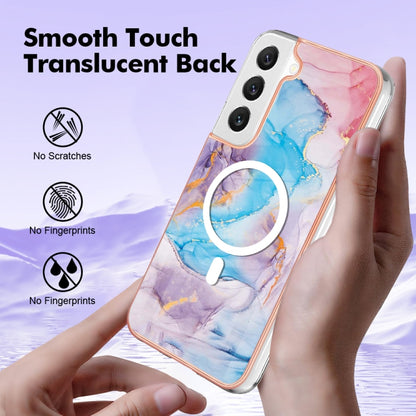 For Samsung Galaxy S22+ 5G Marble Pattern Dual-side IMD Magsafe TPU Phone Case(Blue Marble) - Galaxy S22+ 5G Cases by buy2fix | Online Shopping UK | buy2fix