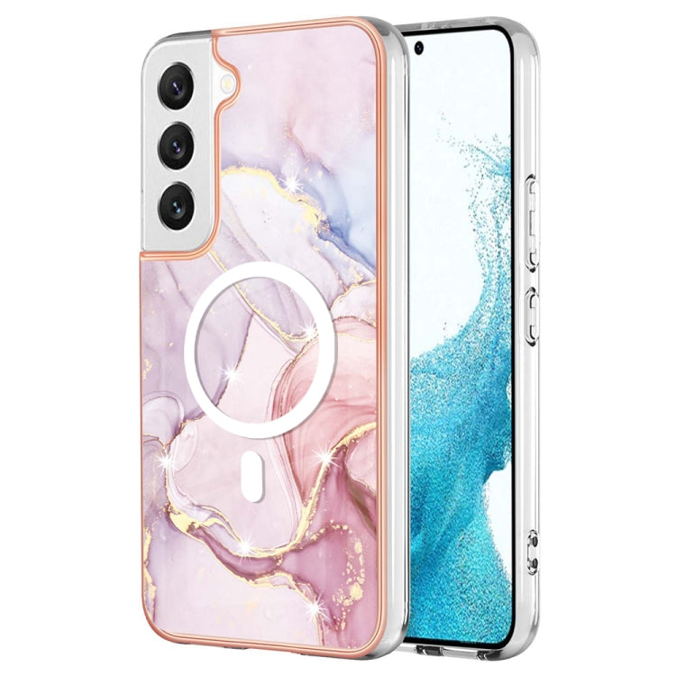 For Samsung Galaxy S23 5G Marble Pattern Dual-side IMD Magsafe TPU Phone Case(Rose Gold 005) - Galaxy S23 5G Cases by buy2fix | Online Shopping UK | buy2fix