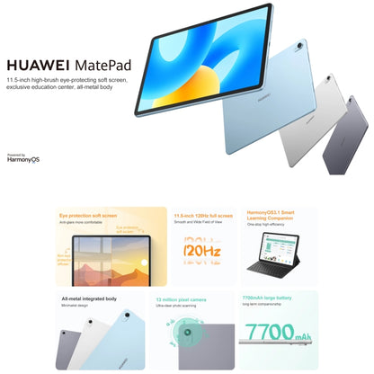 HUAWEI MatePad 11.5 inch 2023 WIFI, 8GB+128GB Diffuse Screen, HarmonyOS 3.1 Qualcomm Snapdragon 7 Gen 1 Octa Core, Not Support Google Play(Silver) - Huawei by Huawei | Online Shopping UK | buy2fix