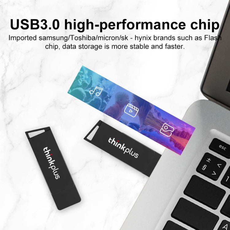 Lenovo Thinkplus USB 3.0 Rotating Flash Drive, Memory:32GB(Black) - USB Flash Drives by Lenovo | Online Shopping UK | buy2fix