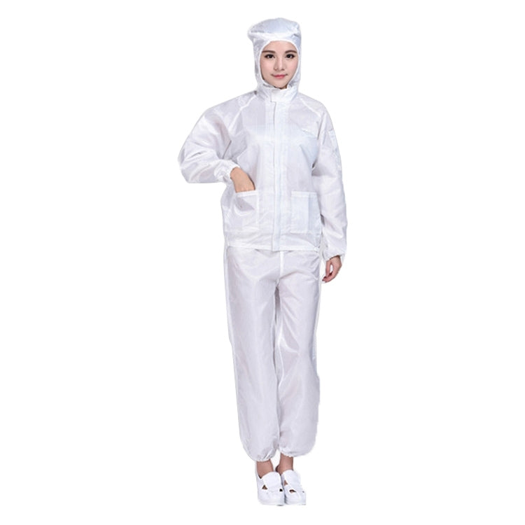 Striped Anti-static Split Hood Dust-proof Work Suit, Size:L(White) - Protective Clothing by buy2fix | Online Shopping UK | buy2fix