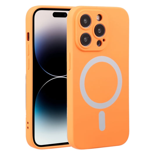 For iPhone 15 Pro Liquid Silicone Magsafe Phone Case(Orange) - iPhone 15 Pro Cases by buy2fix | Online Shopping UK | buy2fix